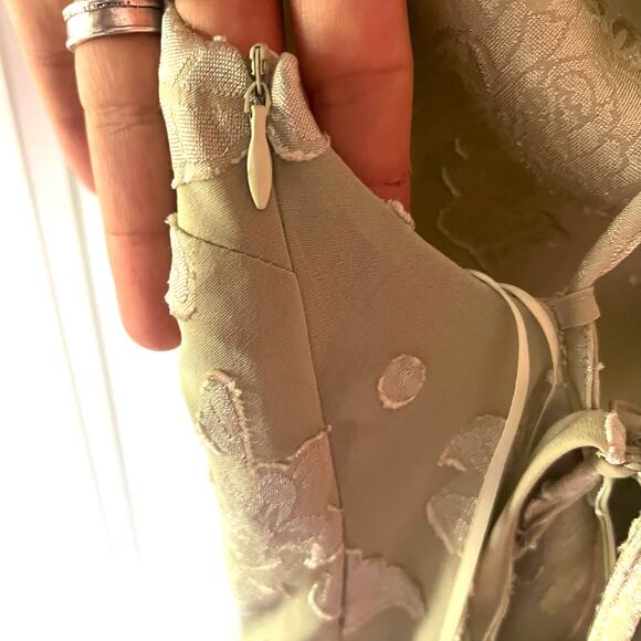 Hello Molly Green Jacquard Floral  Dress SZ 4 - Picture 8 of 10